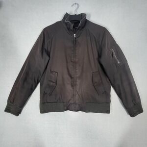 Calvin Klein Jacket Men's S Gray 100% Polyester Water Wind Resistant Bomber Casu